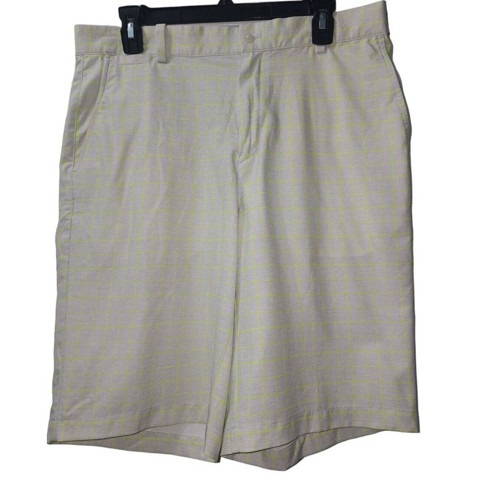 Nike Golf Shorts Plaid‎ Flat Front Lightweight Performance Size 34